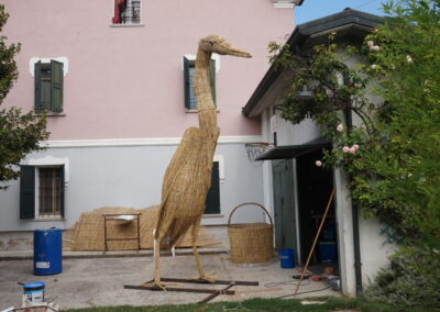 Airone gigante in cannucciato