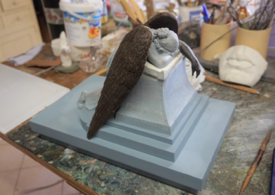 Miniatura in cera e plastilina scultura Angelo del Dolore