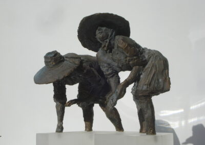 Miniatura Mondine al lavoro in bronzo
