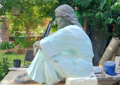 Scultura di Gesù pensante
